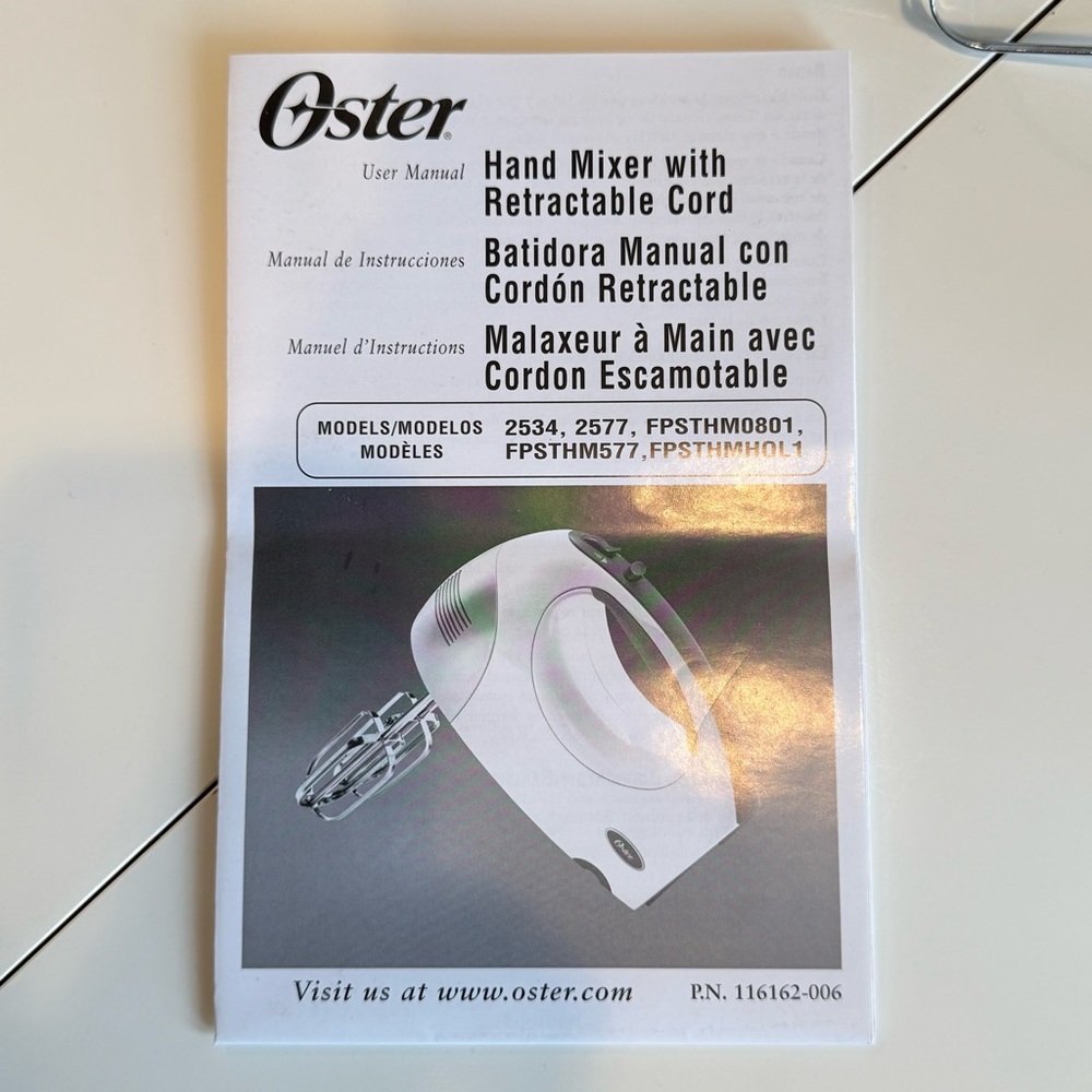 Oster Hand Mixer with Retractable Cord and 5 Attachments - Picture 6 of 7